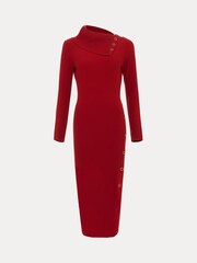 Phase Eight Red Willow Popper Column Midi Dress - Image 6 of 6