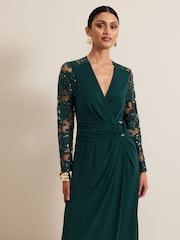 Phase Eight Green Ilona Sequin Maxi Dress - Image 3 of 7