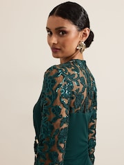 Phase Eight Green Ilona Sequin Maxi Dress - Image 5 of 7