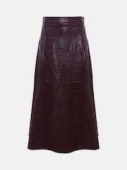 Phase Eight Red Carla Croc PU Midi Skirt - Image 10 of 10