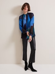 Phase Eight Black Eleanor Abstract Pleat Blouse - Image 3 of 7