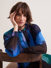 Phase Eight Black Eleanor Abstract Pleat Blouse - Image 4 of 7