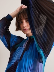Phase Eight Black Eleanor Abstract Pleat Blouse - Image 5 of 7