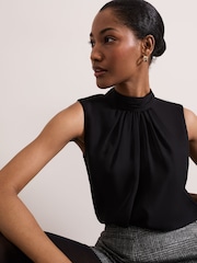 Phase Eight Black Nella High Neck Top - Image 5 of 7