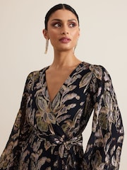 Phase Eight Black Ellio Silk Shimmer Maxi Dress - Image 4 of 7