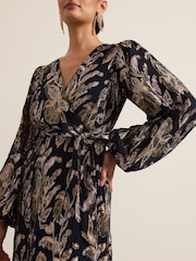 Phase Eight Black Ellio Silk Shimmer Maxi Dress - Image 5 of 7