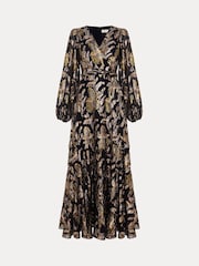 Phase Eight Black Ellio Silk Shimmer Maxi Dress - Image 7 of 7