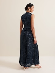 Phase Eight Blue Simara Sequin Jumpsuit - Image 2 of 7