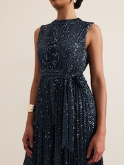 Phase Eight Blue Simara Sequin Jumpsuit - Image 6 of 7