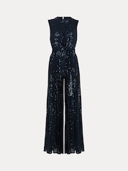 Phase Eight Blue Simara Sequin Jumpsuit - Image 7 of 7
