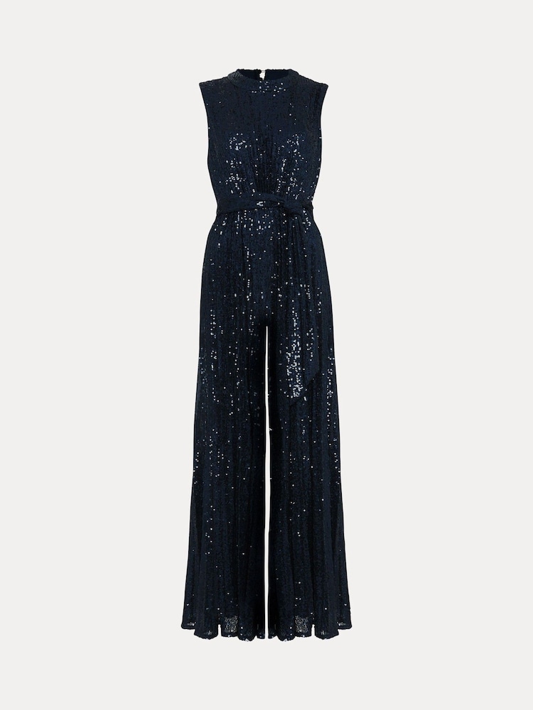 Phase Eight Blue Simara Sequin Jumpsuit - Image 7 of 7
