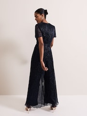 Phase Eight Blue Stella Plisse Jumpsuit - Image 2 of 7