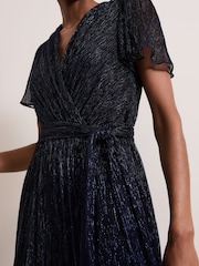Phase Eight Blue Stella Plisse Jumpsuit - Image 5 of 7
