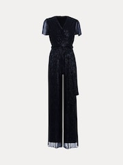 Phase Eight Blue Stella Plisse Jumpsuit - Image 7 of 7
