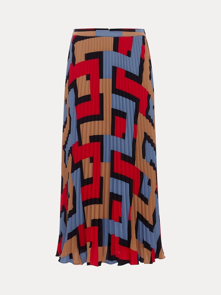 Phase Eight Black Elmina Geo Pleated Midi Skirt - Image 7 of 7 Phase Eight Black Elmina Geo Pleated Midi Skirt - Image 7 of 7
