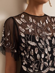 Phase Eight Black Hilary Embellished Midi Dress - Image 4 of 7