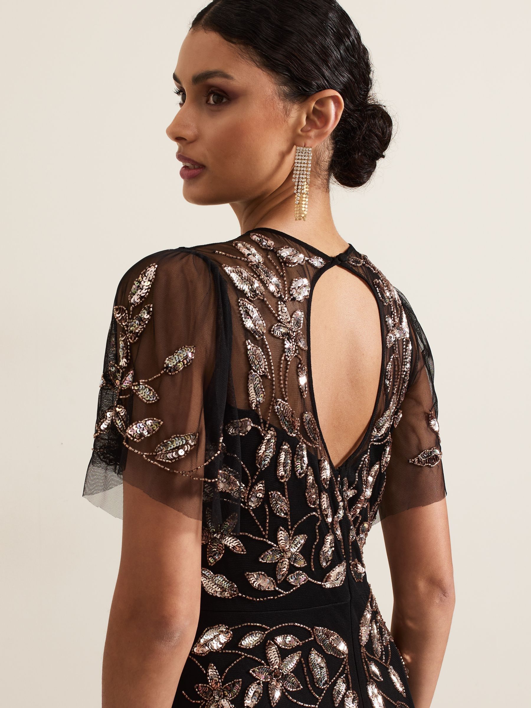 【関税込】PhaseEight ドレス☆Black Hilary Embellished Midi D Buy Phase Eight Black Hilary Embellished Midi Dress from