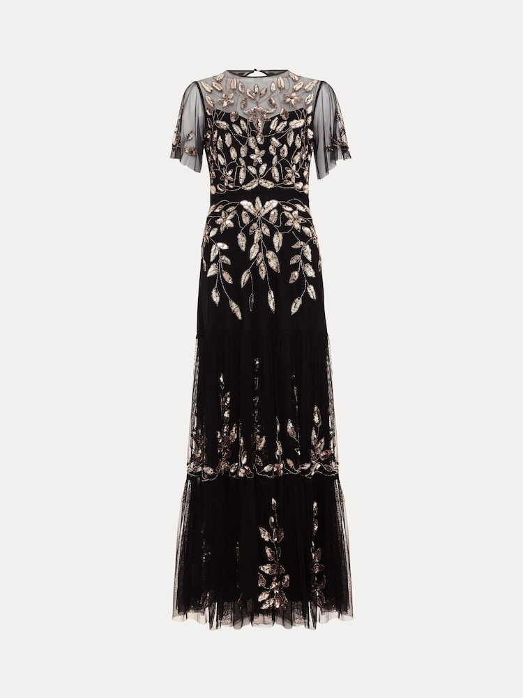 Phase Eight Black Hilary Embellished Midi Dress - Image 7 of 7