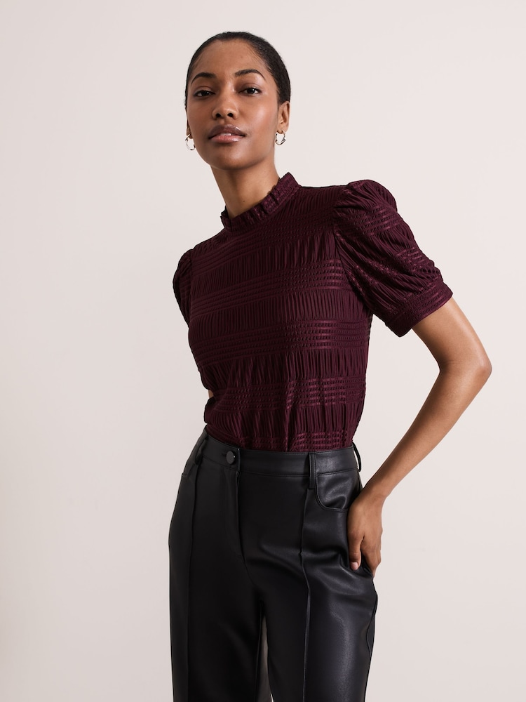 Phase Eight Red Samiha Textured Top - Image 1 of 6