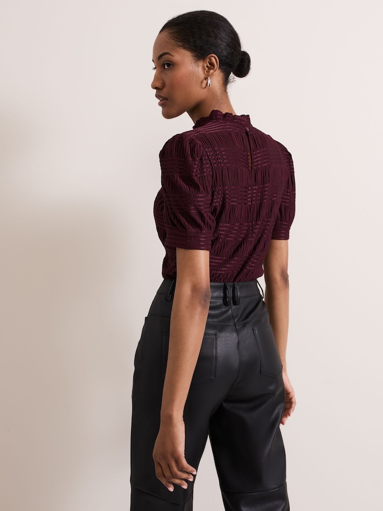 Phase Eight Red Samiha Textured Top - Image 2 of 6