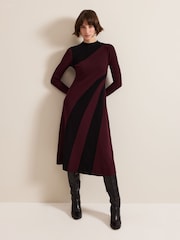 Phase Eight Red Julie Ribbed Fit And Flare Midi Dress - Image 3 of 7