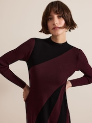 Phase Eight Red Julie Ribbed Fit And Flare Midi Dress - Image 5 of 7