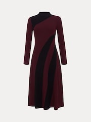Phase Eight Red Julie Ribbed Fit And Flare Midi Dress - Image 7 of 7