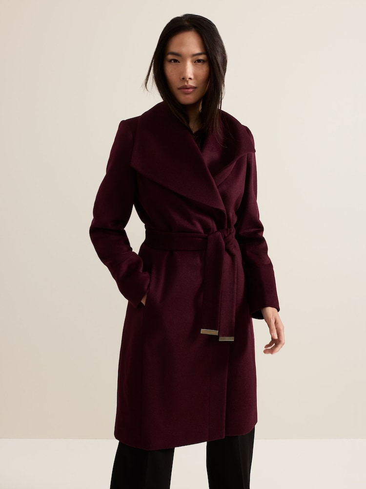 Phase Eight Red Nicci Belted Wool Coat - Image 1 of 7