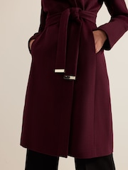 Phase Eight Red Nicci Belted Wool Coat - Image 6 of 7