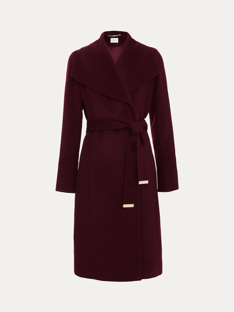 Phase Eight Red Nicci Belted Wool Coat - Image 7 of 7