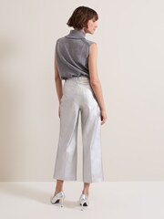Phase Eight Metallic Kenzie PU Crop Trousers - Image 2 of 7