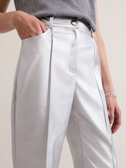 Phase Eight Metallic Kenzie PU Crop Trousers - Image 4 of 7