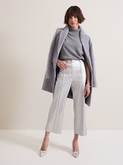 Phase Eight Metallic Kenzie PU Crop Trousers - Image 6 of 7