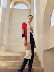 Phase Eight Black Nancy Colourblock Column Midi Dress - Image 1 of 9
