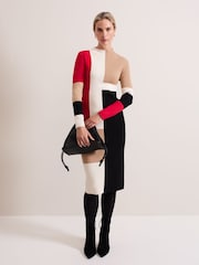 Phase Eight Black Nancy Colourblock Column Midi Dress - Image 3 of 9