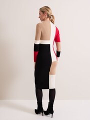 Phase Eight Black Nancy Colourblock Column Midi Dress - Image 4 of 9