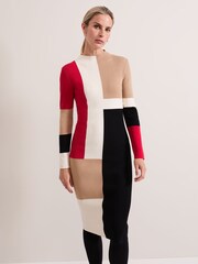 Phase Eight Black Nancy Colourblock Column Midi Dress - Image 5 of 9