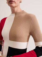 Phase Eight Black Nancy Colourblock Column Midi Dress - Image 6 of 9