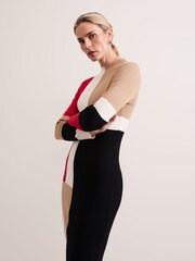 Phase Eight Black Nancy Colourblock Column Midi Dress - Image 8 of 9