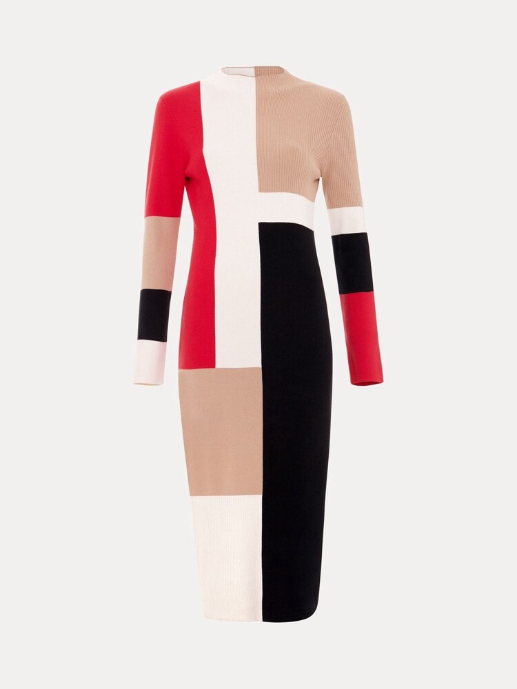 Phase Eight Black Nancy Colourblock Column Midi Dress - Image 9 of 9