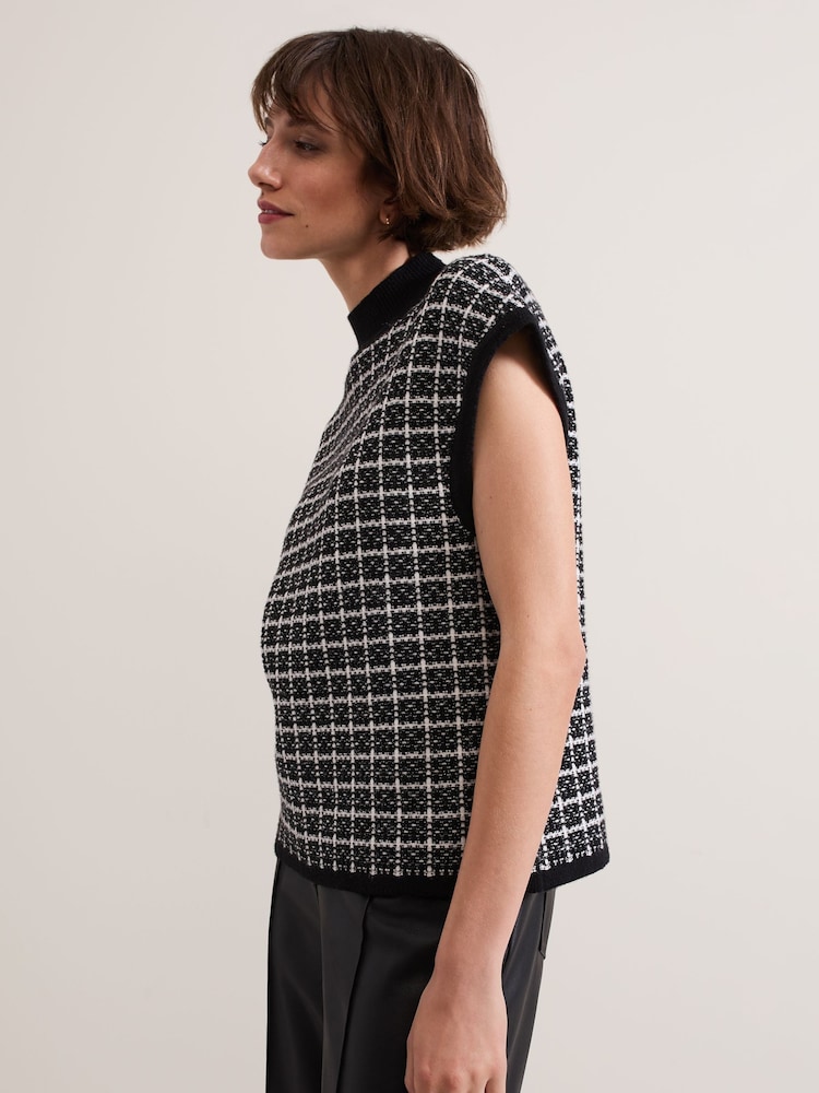 Phase Eight Black Tiffany Metallised Fibre Tank - Image 2 of 7