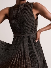 Phase Eight Black Simara Sparkle Pleat Dress - Image 5 of 7