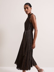 Phase Eight Black Simara Sparkle Pleat Dress - Image 6 of 7