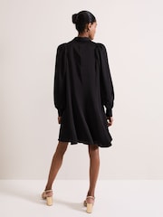 Phase Eight Black Tila Satin Embellished Shirt Dress - Image 2 of 7