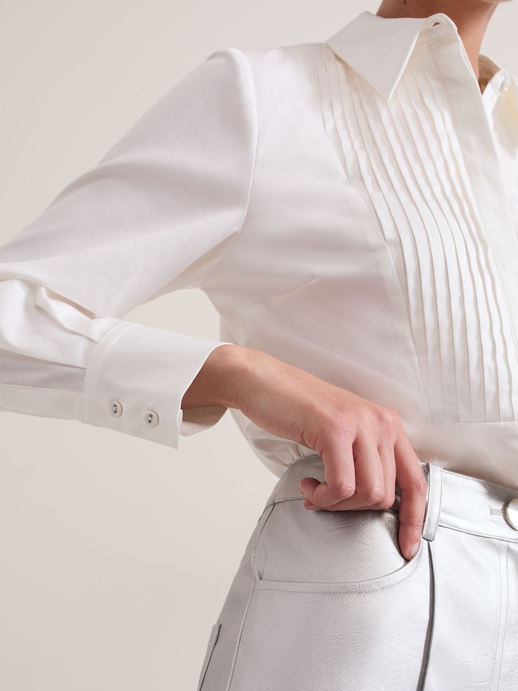 Phase Eight Cream Tiana Tuxedo Shirt - Image 6 of 7