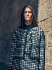 Phase Eight Black Tiffany Metallised Fibre Check Cardigan - Image 2 of 8