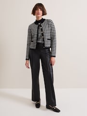Phase Eight Black Tiffany Metallised Fibre Check Cardigan - Image 5 of 8