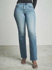 Dark Blue Hourglass Straight Leg 100% Cotton Jeans - Image 2 of 7