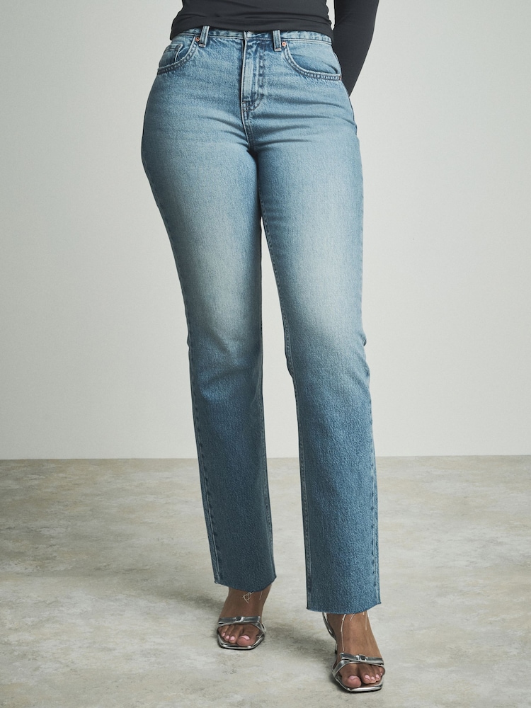 Dark Blue Hourglass Straight Leg 100% Cotton Jeans - Image 2 of 7