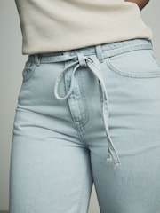 eau de javel - 100ceinturé Raccourci Aple en % coton sablier Jeans - Image 4 of 8